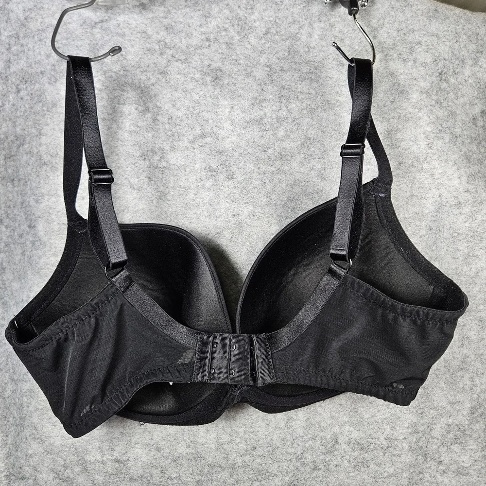 Parfait Black Plunge Underwire Bra Molded Cup Support Comfort Size US 34G READ